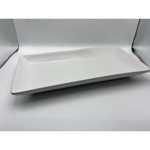 Soho Loft White Ceramic Rectangular Serving Platter 11.5 x 6 Inches